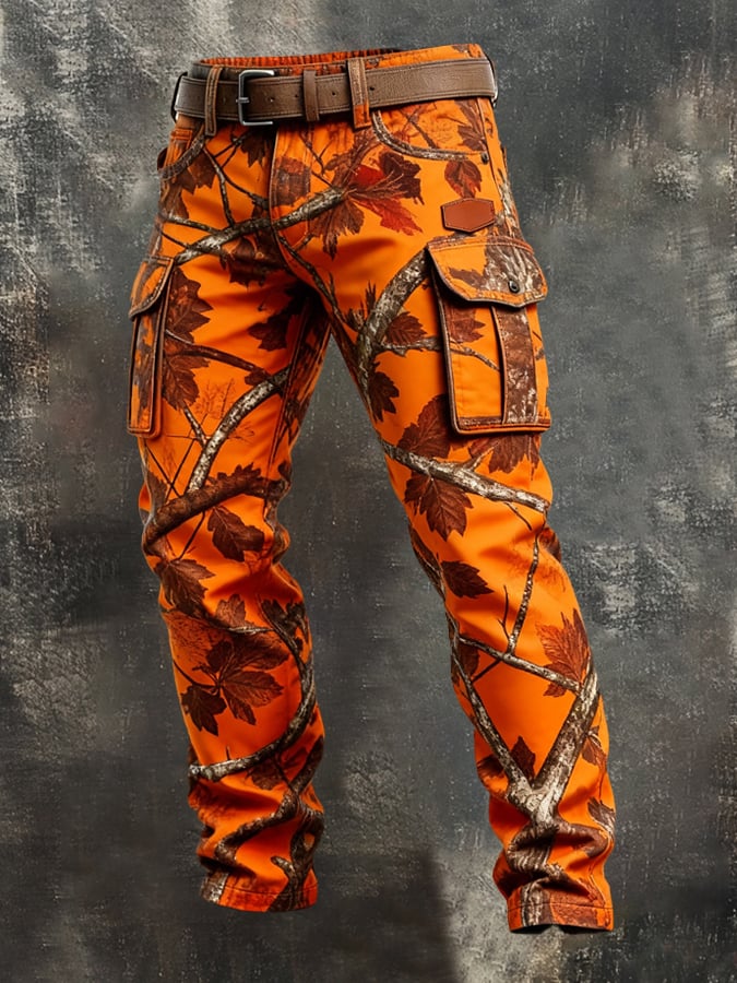 MAISON CLÉMENT PARIS™ | PANTALON CARGO CAMOUFLAGE ORANGE HOMME