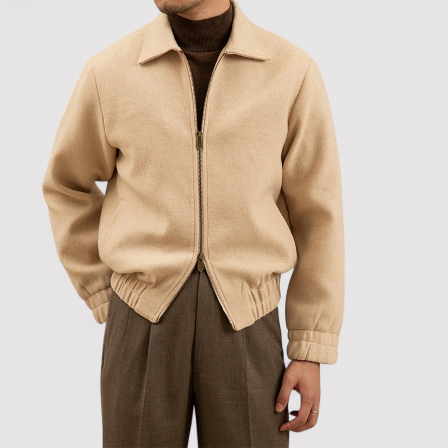 Veste zippée élégante Old Money pour hommes - Automne/Hiver 2025