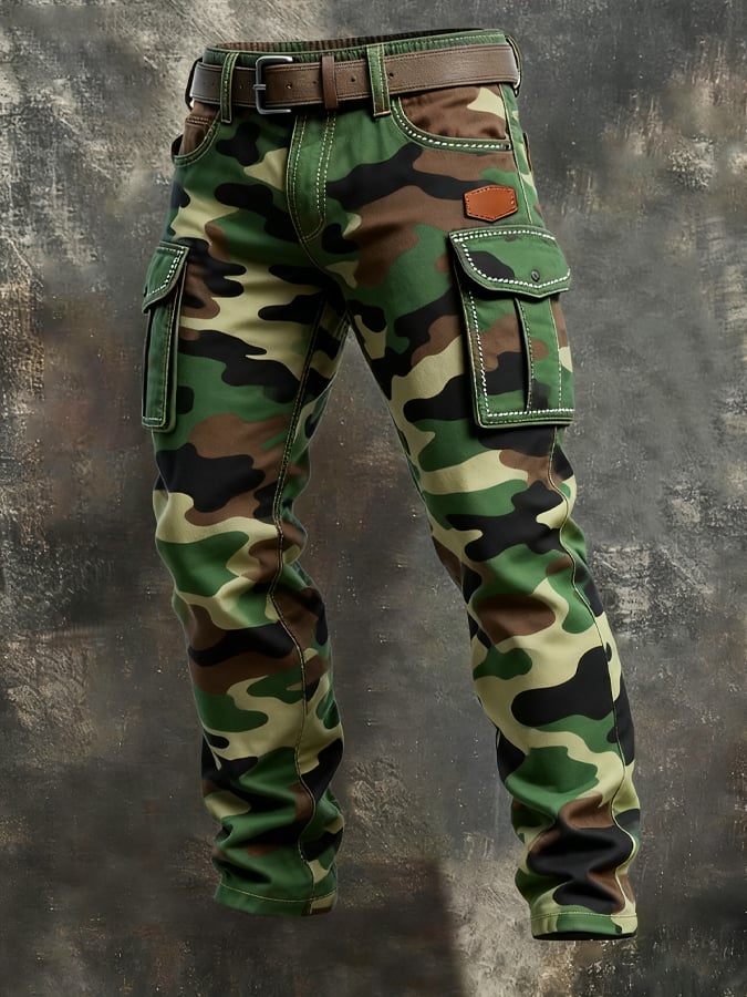 MAISON CLÉMENT PARIS™ | PANTALON CARGO CAMOUFLAGE VERT HOMME TACTIQUE