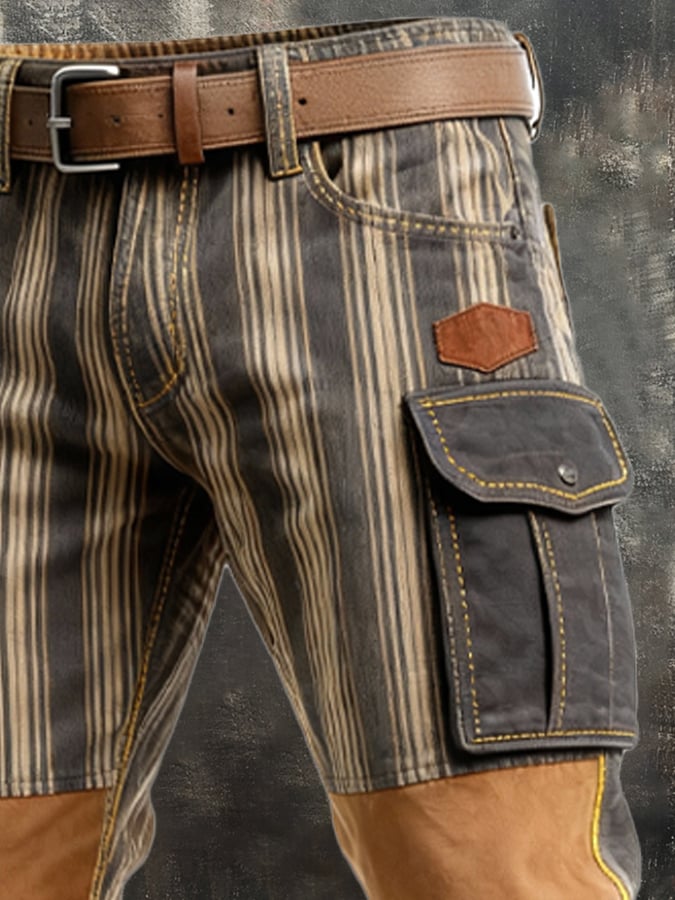 MAISON CLÉMENT PARIS™ | PANTALON CARGO RAYÉ STYLE WORKWEAR