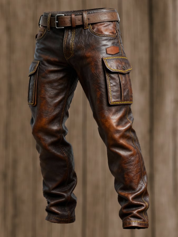 MAISON CLÉMENT PARIS™ | PANTALON CARGO EN CUIR HOMME