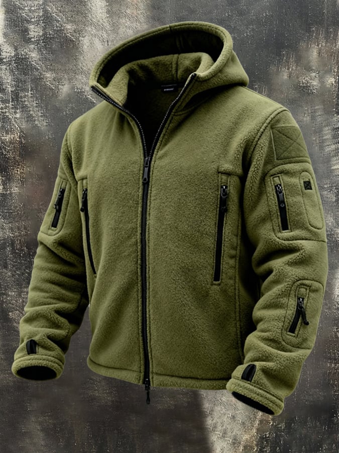 MAISON CLÉMENT PARIS™ | VESTE HOMME POLAIRE À CAPUCHE ZIPPÉE