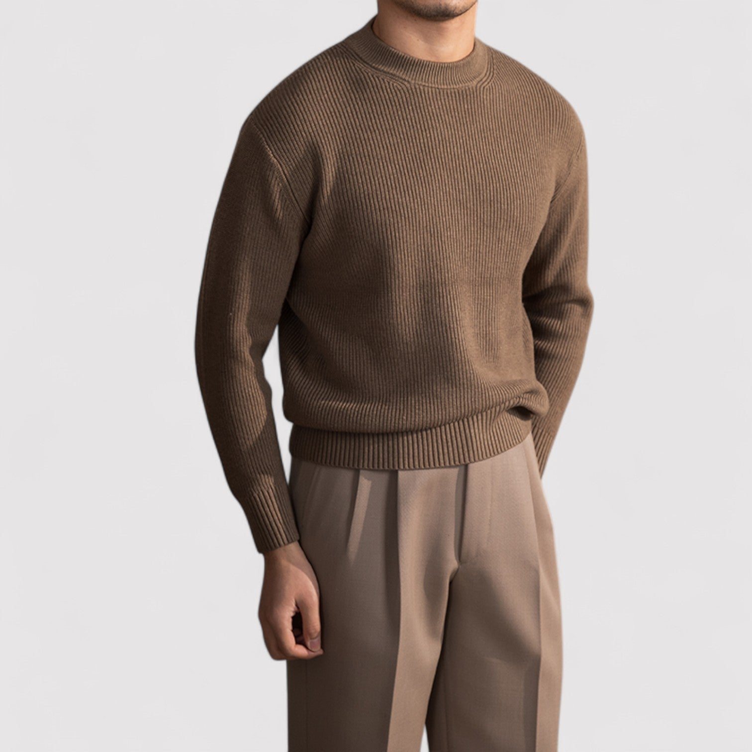 The Jules – Élégant Pull en Mélange de Laine avec Motif Rayé Automne/Hiver - Hommes