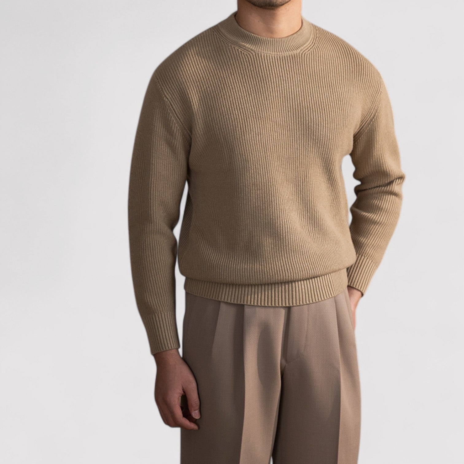 The Jules – Élégant Pull en Mélange de Laine avec Motif Rayé Automne/Hiver - Hommes