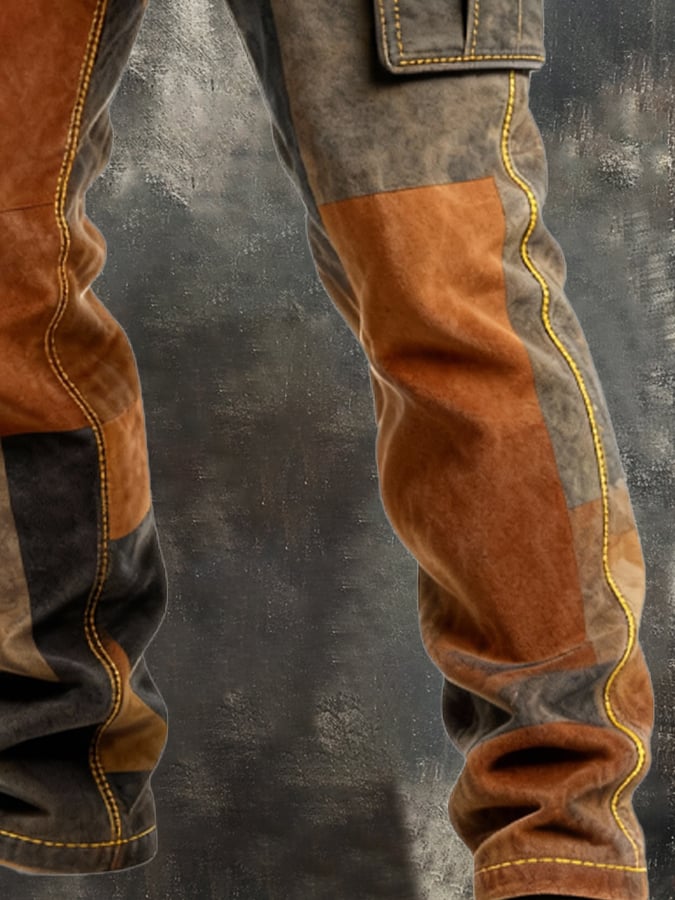 MAISON CLÉMENT PARIS™ | PANTALON CARGO CUIR PATCHWORK