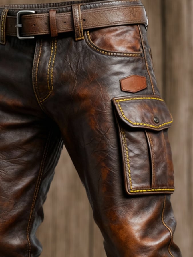 MAISON CLÉMENT PARIS™ | PANTALON CARGO EN CUIR HOMME