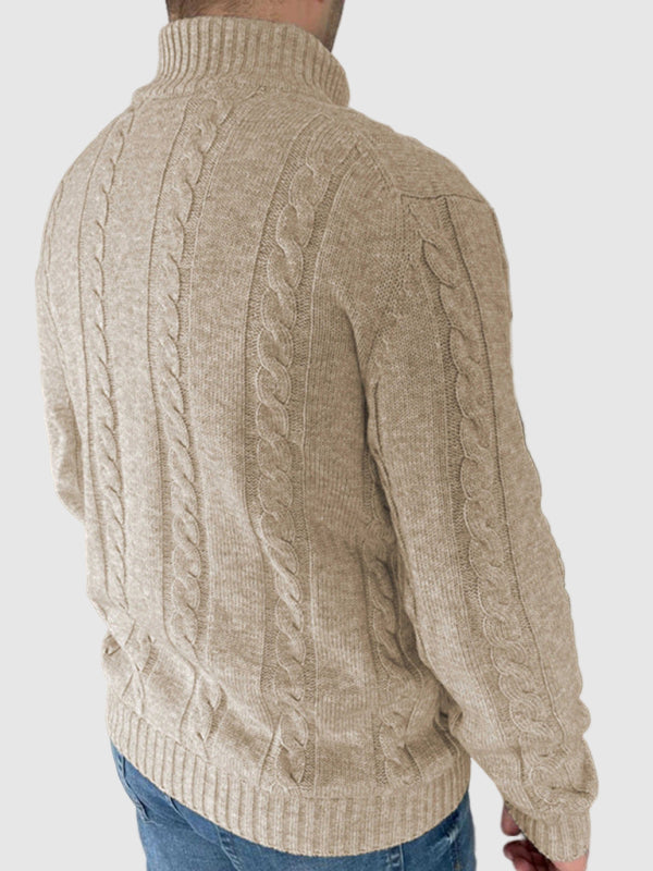 Aljohn | Pull Décontracté Slim Fit en Maille pour Homme Beige