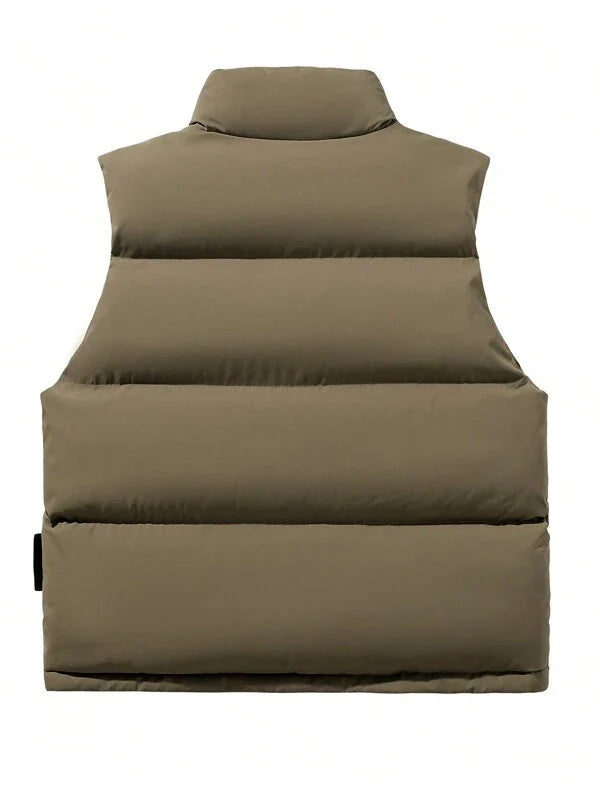 Gilet d'Hiver pour Homme – Veste sans Manches Matelassée Chaleureuse pour Outdoor & Casual – Marron