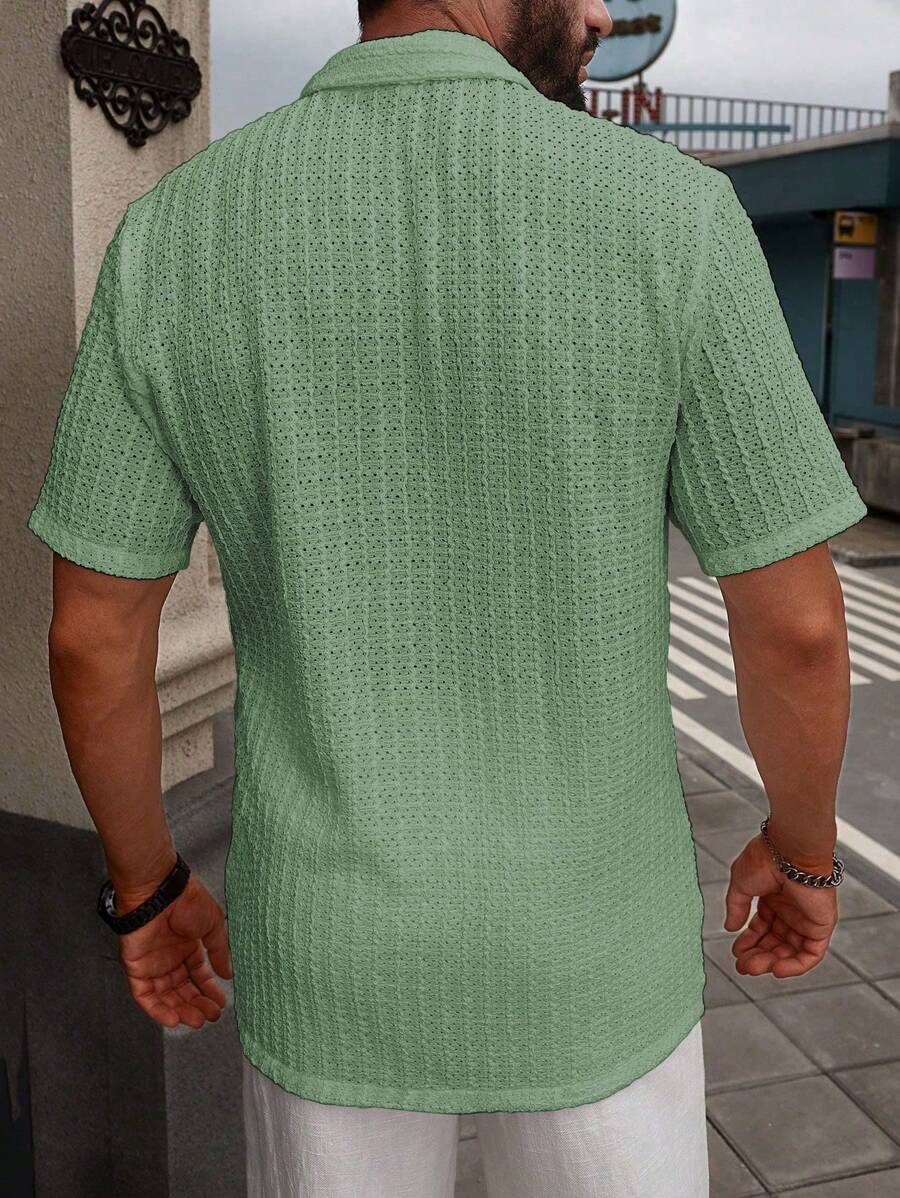 Carlos - Chemise décontractée unie à manches courtes