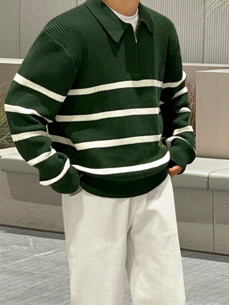 Chad – Pull à demi-fermeture éclair vert