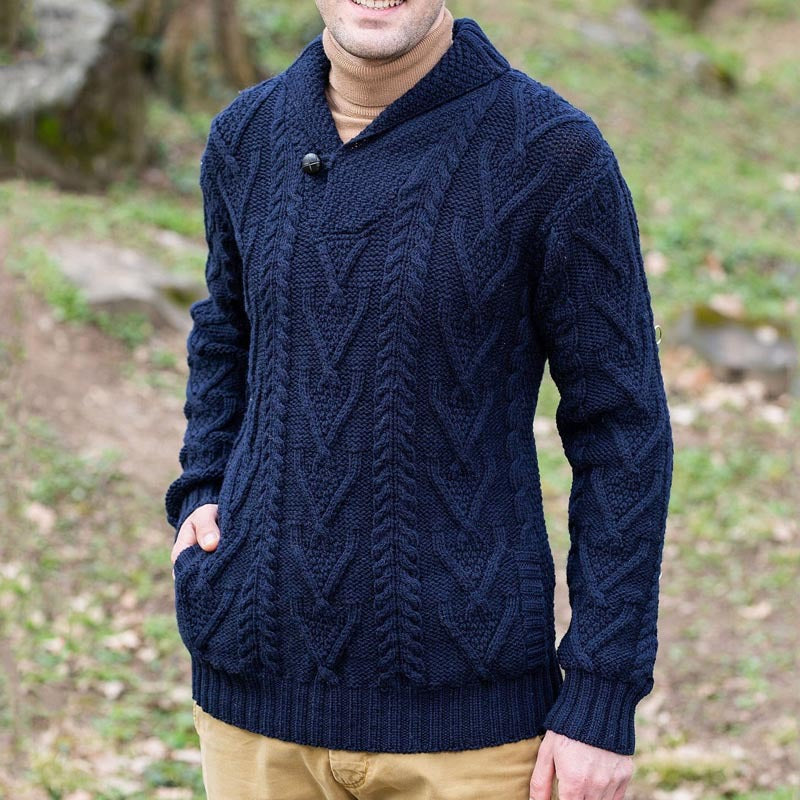 Cole – Gilet en laine torsadée Old Money pour hommes