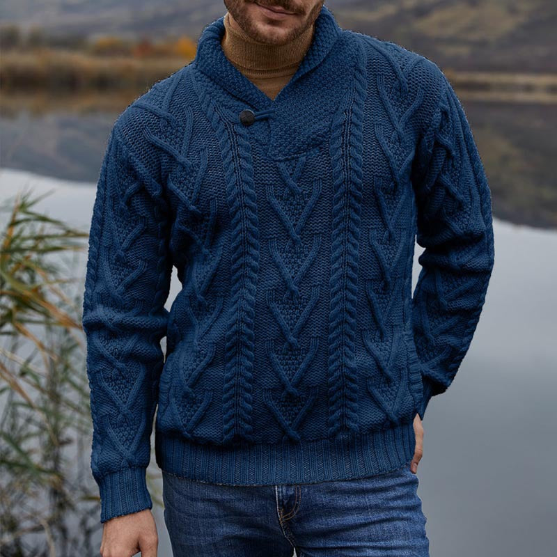 Cole – Gilet en laine torsadée Old Money pour hommes