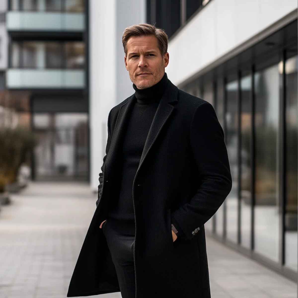 The Dorchester — Manteau d'Hiver en Laine Gris Luxe