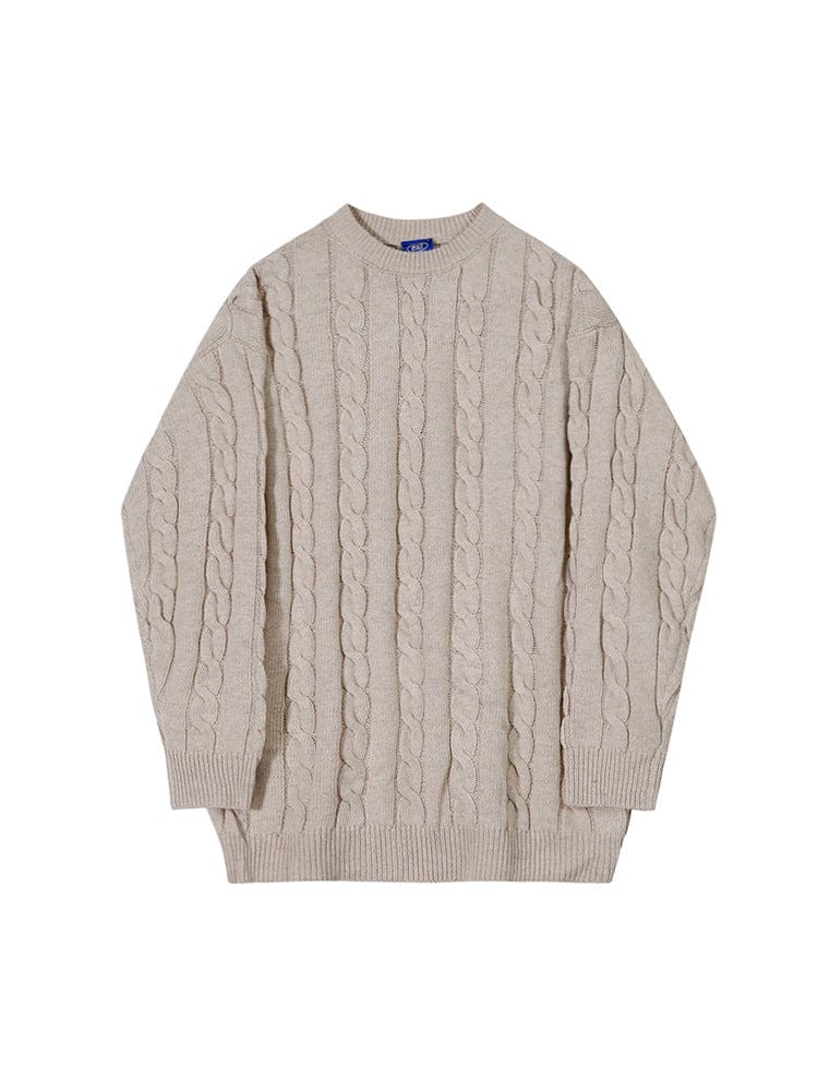 Derrick - Pull en laine beige pour hommes