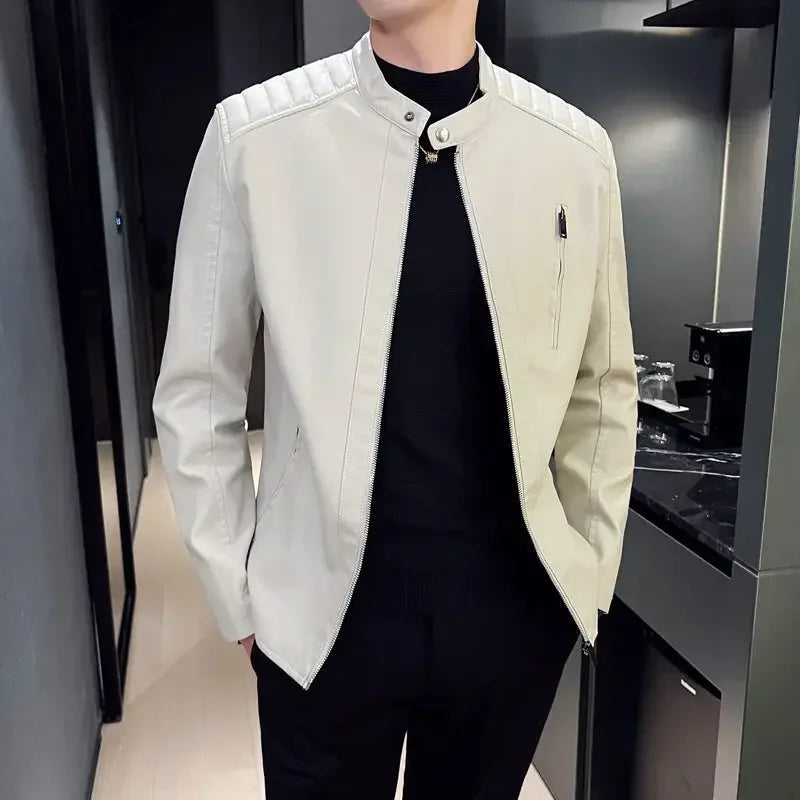 Paolo - Veste en cuir élégante pour hommes, bicolore