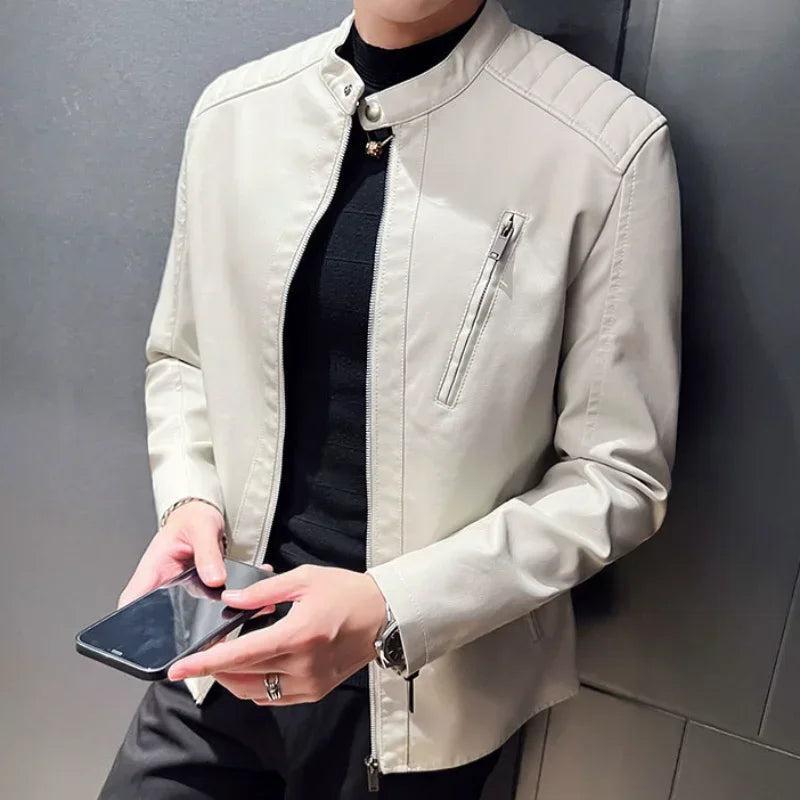 Paolo - Veste en cuir élégante pour hommes, bicolore