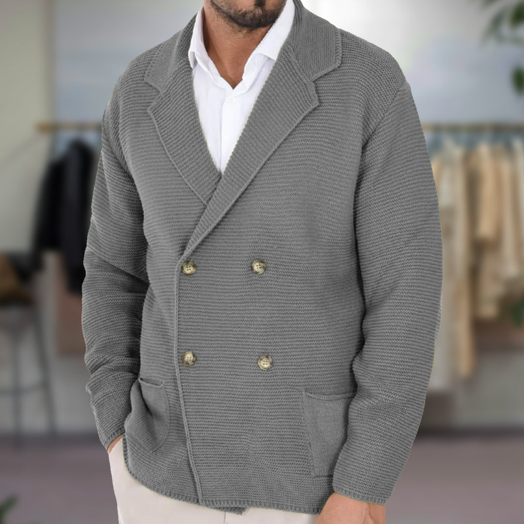 Evan - Gilet à double boutonnage en tricot texturé pour homme