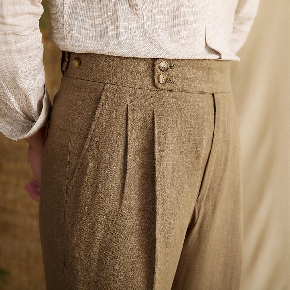 George - Pantalon droit en lin