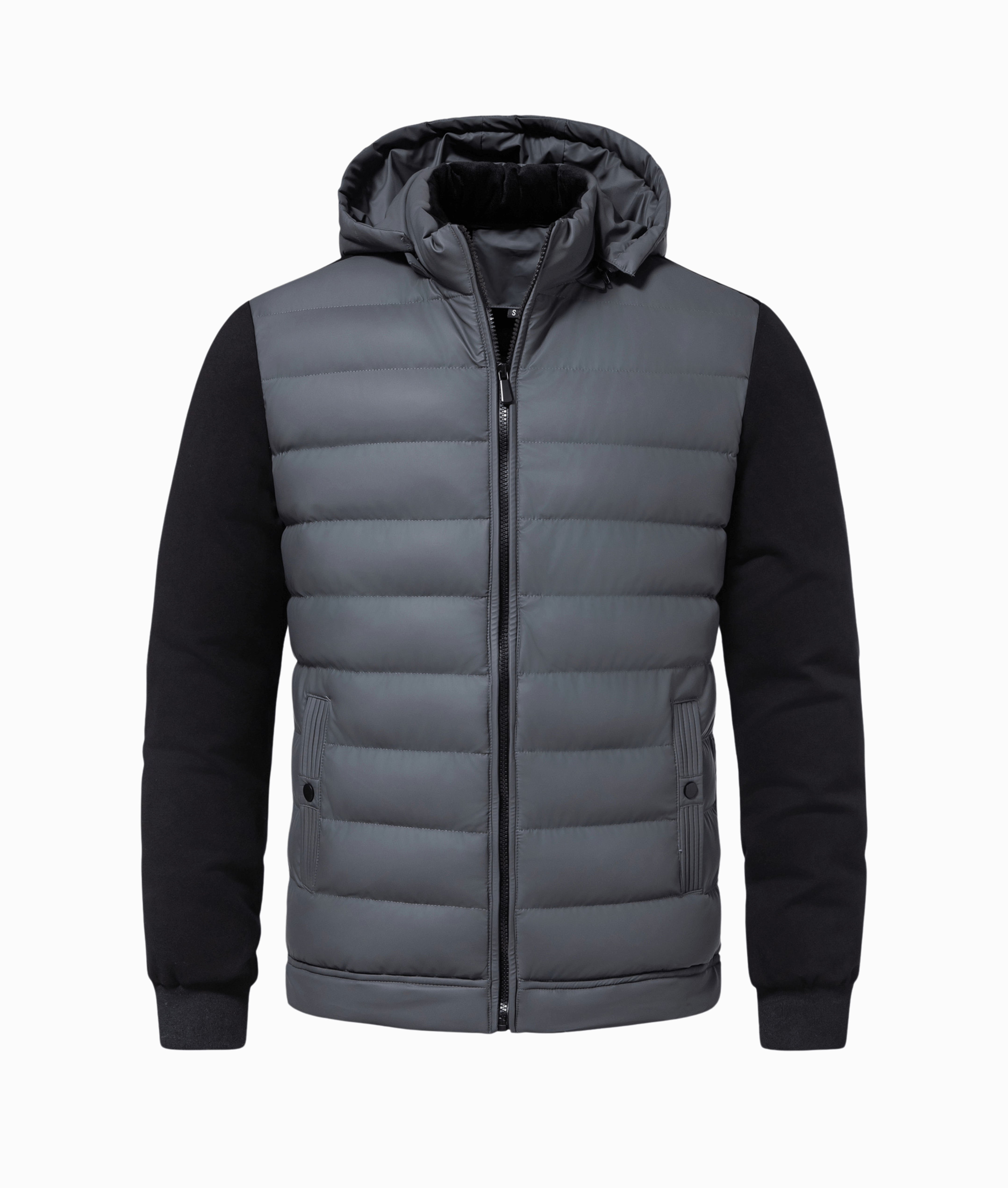 Florencio - Manteau d'hiver décontracté pour homme Old Money Gris/Noir