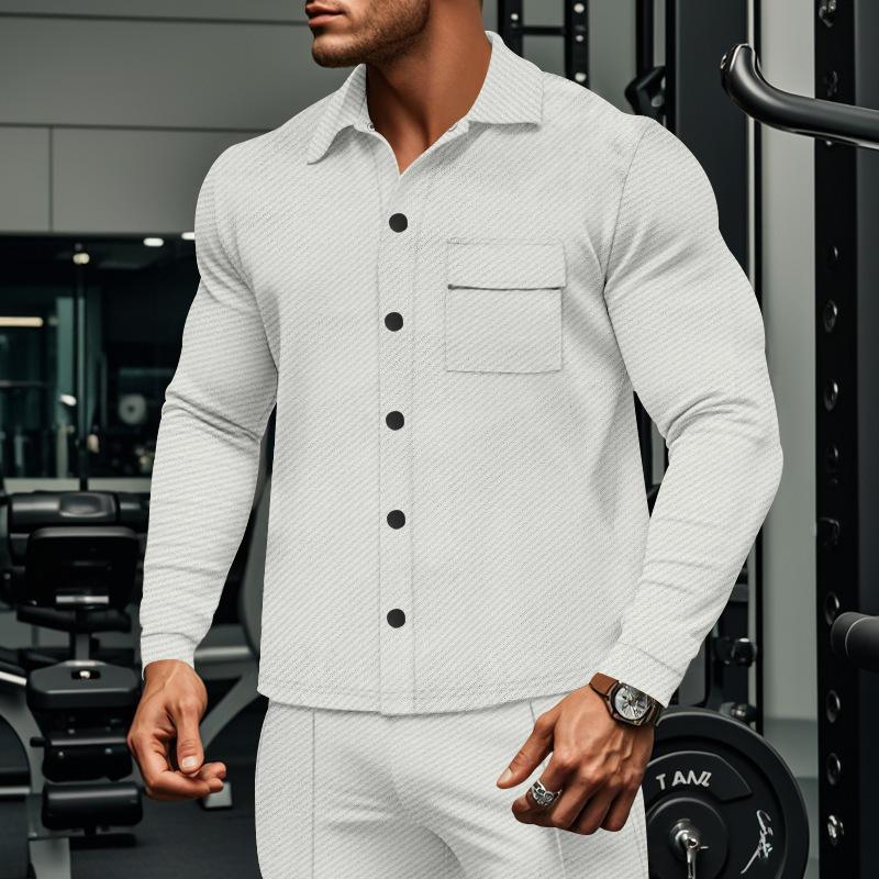 Chemise-veston en twill décontractée pour homme – Veste overshirt intemporelle avec boutons pour l'hiver