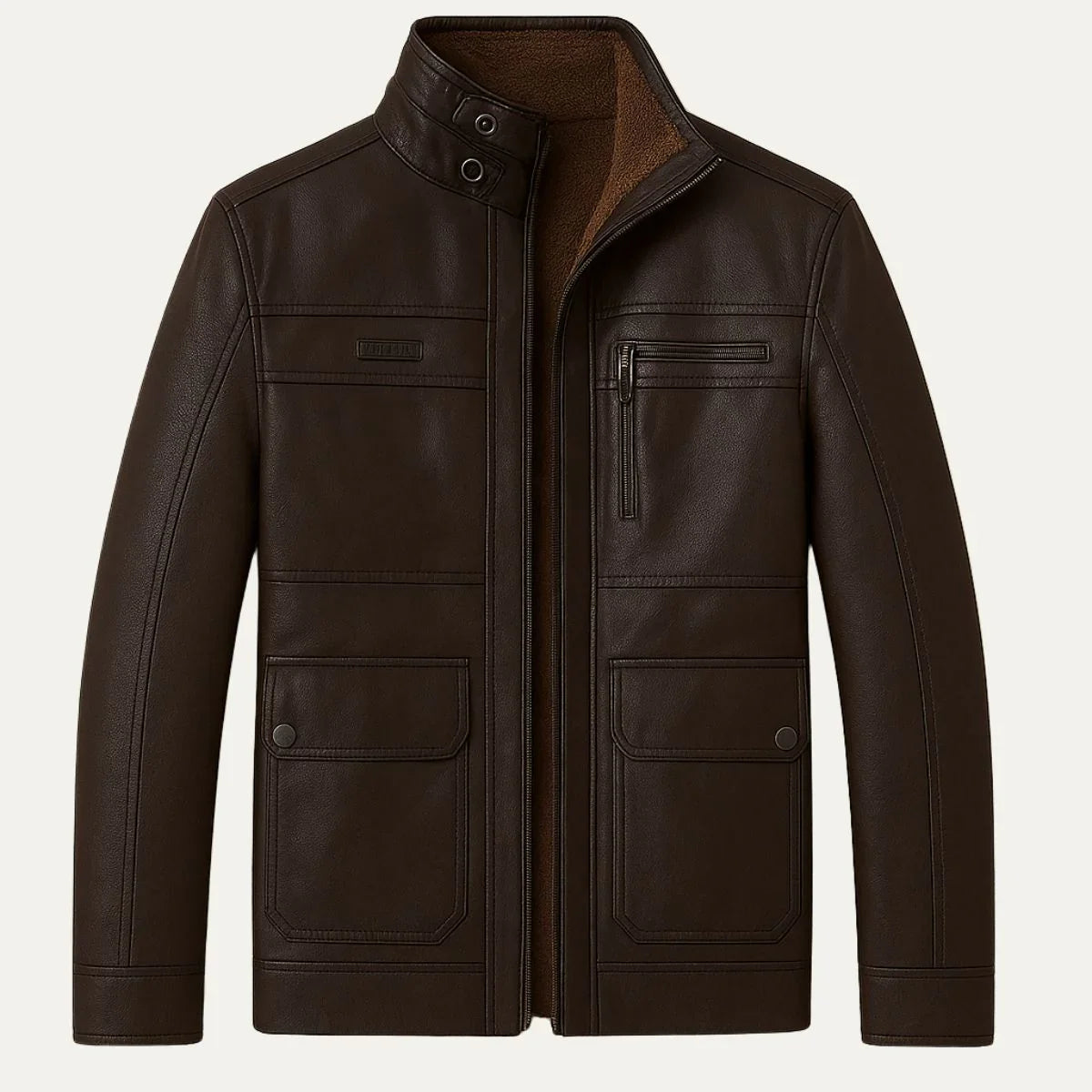 Gerardo - Blouson en Cuir Classique pour Homme Marron
