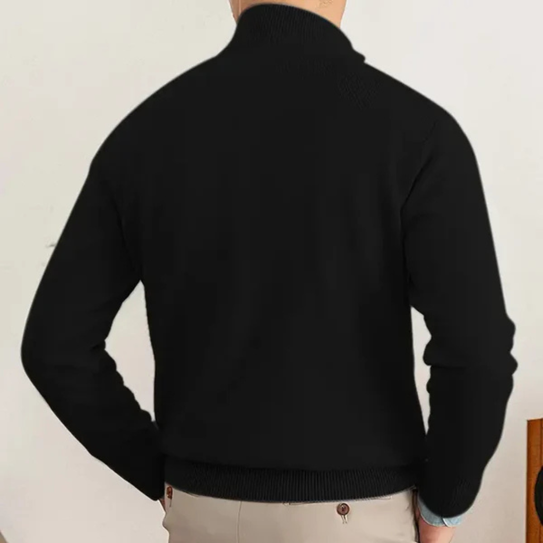 Pull à demi-zip en coton pour hommes
