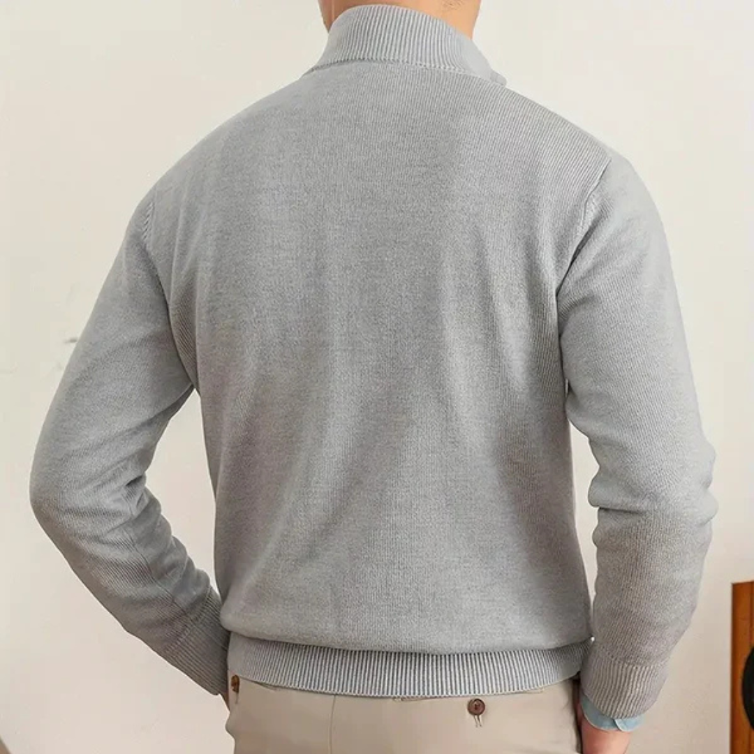 Pull à demi-zip en coton pour hommes