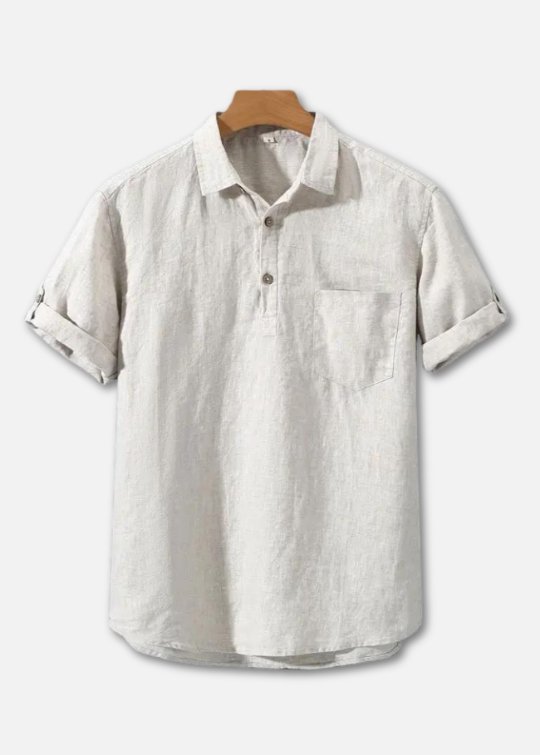 Linnen Polo Shirt Heren - Ademend en Lichtgewicht Casual Poloshirt voor Lente en Zomer 0