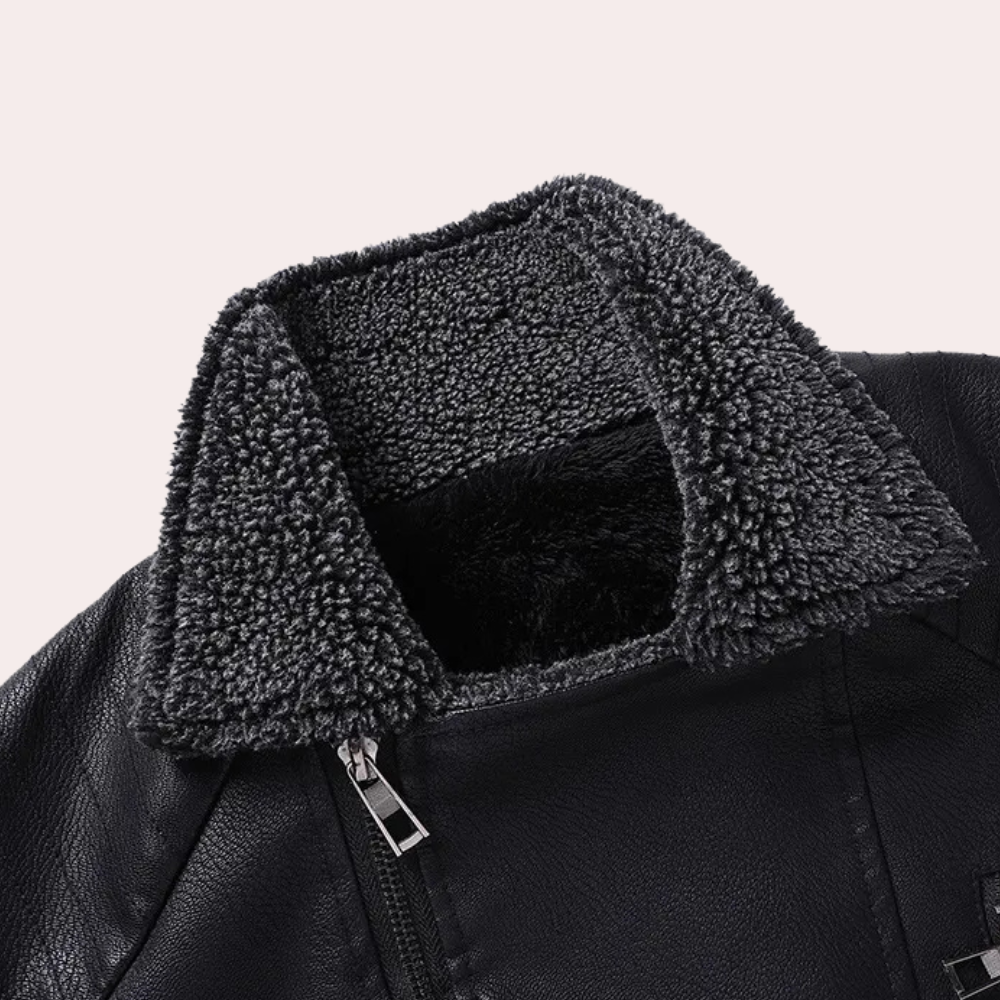 Torcuato - Manteau d'Hiver Moderne en Cuir pour Hommes 2025