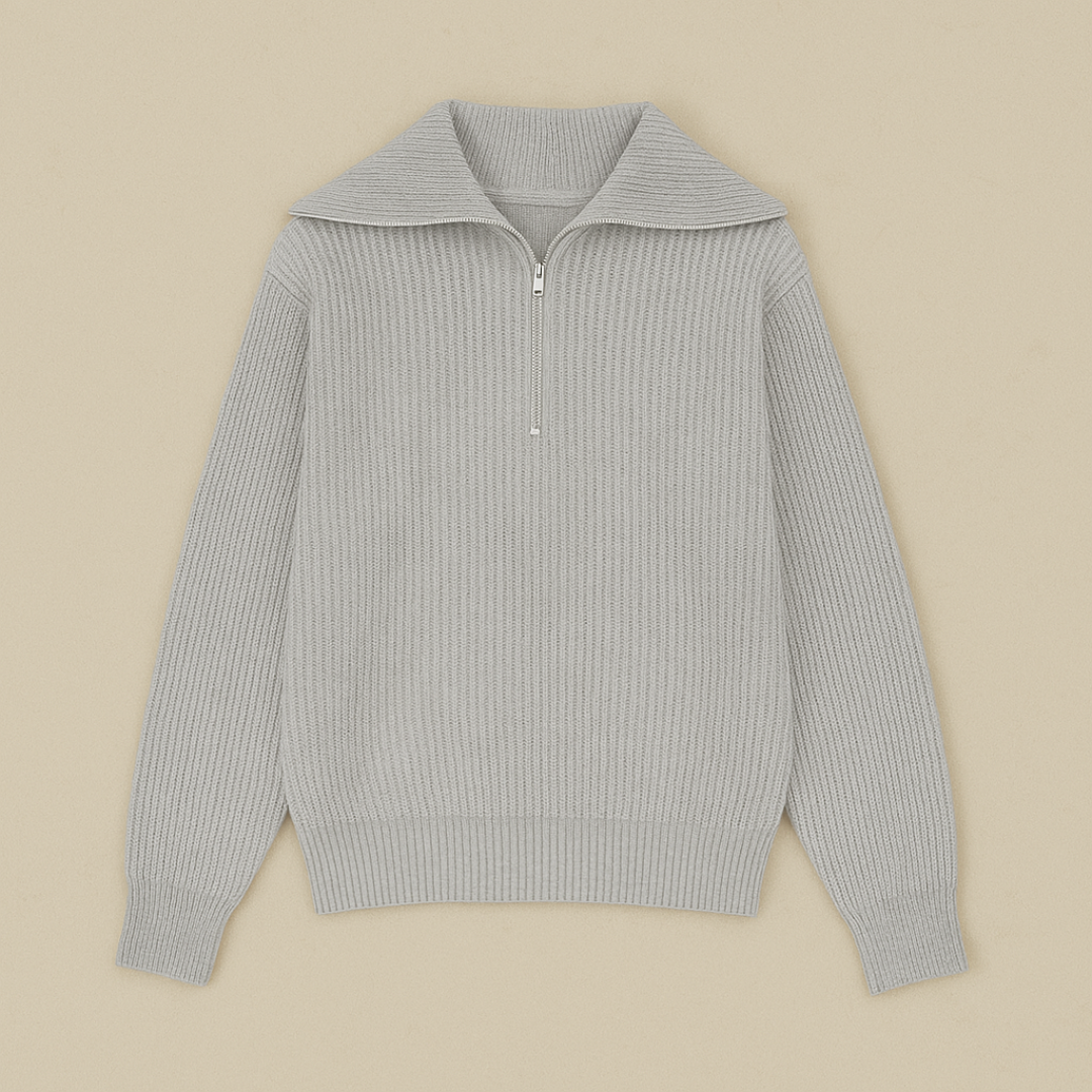 Pull Homme Nautique à Demi-Zip Côtelé | Maison Clément Paris
