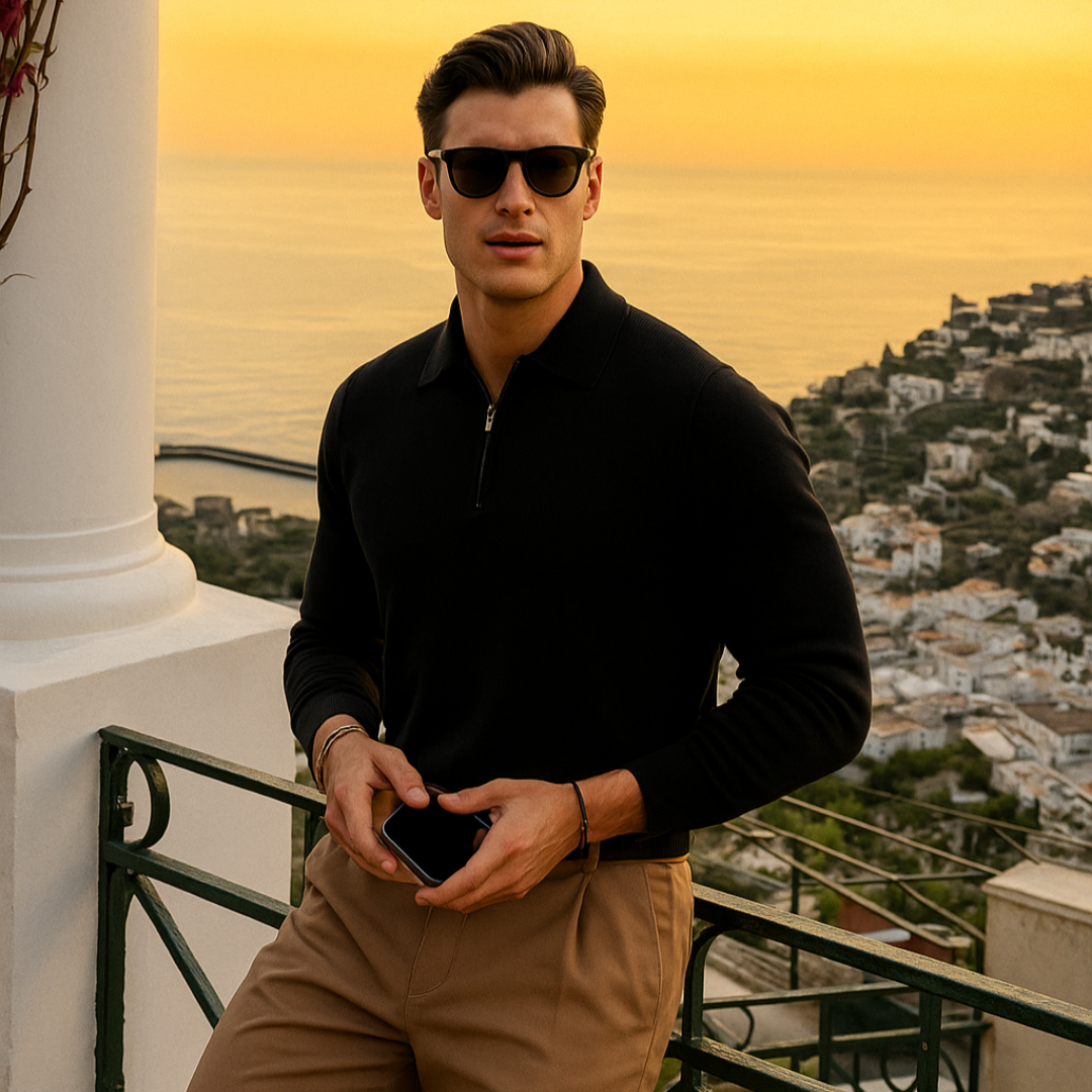 Old Money – Polo en maille à manches longues