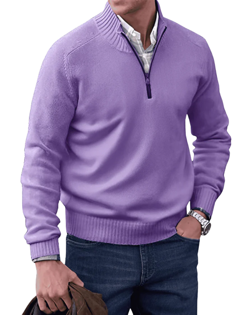 Pull zippé décontracté