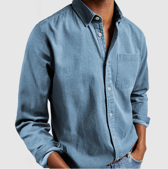 Chemise en Jean Décontractée pour Homme | Mélange de Coton Doux