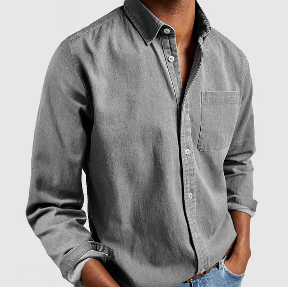 Chemise en Jean Décontractée pour Homme | Mélange de Coton Doux