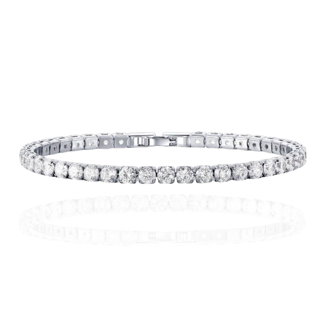 Bracelet Tennis en Or Blanc Old Money | Maison Clément Paris