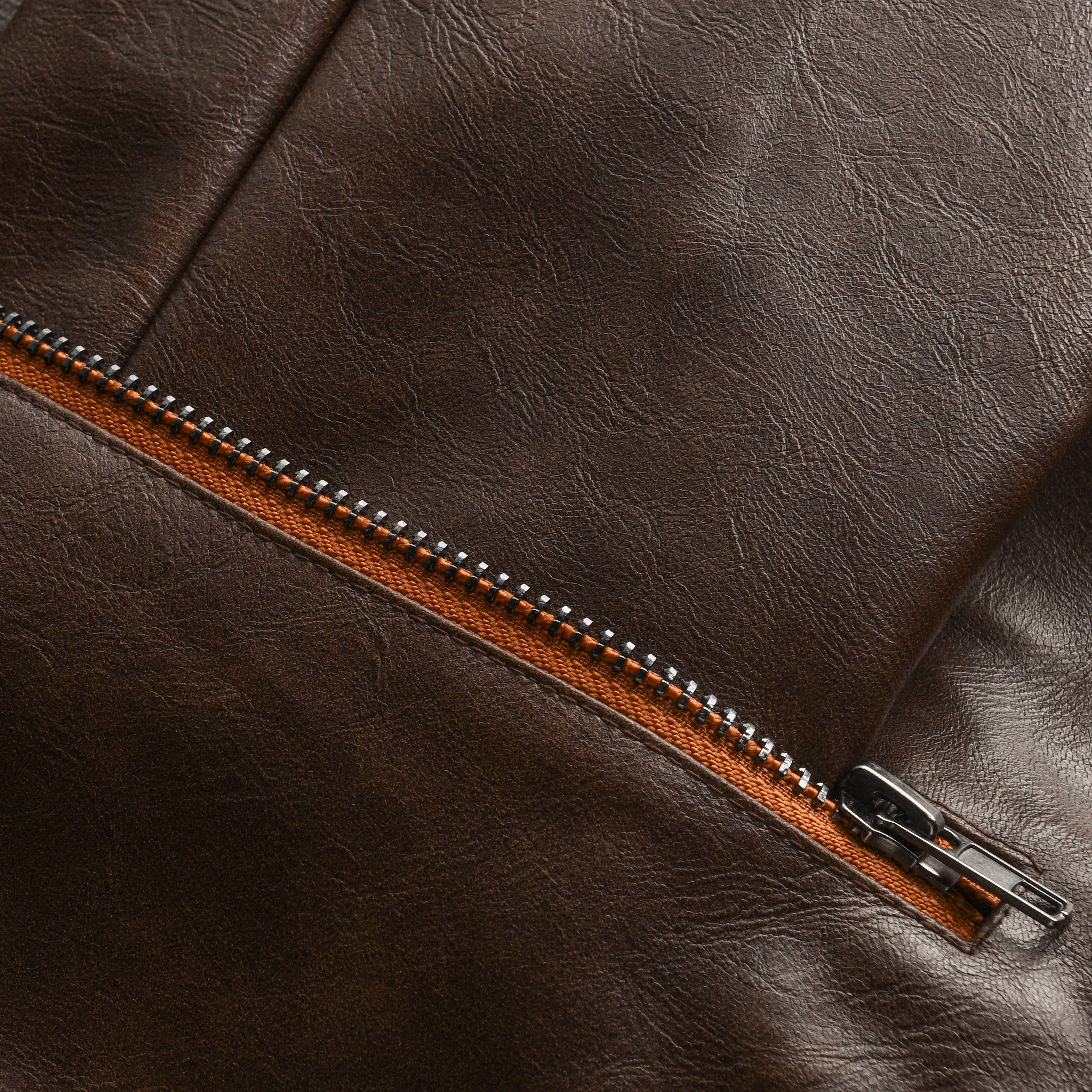 Veste en cuir classique vintage marron pour homme – Style hivernal entre-saison pour homme 2025