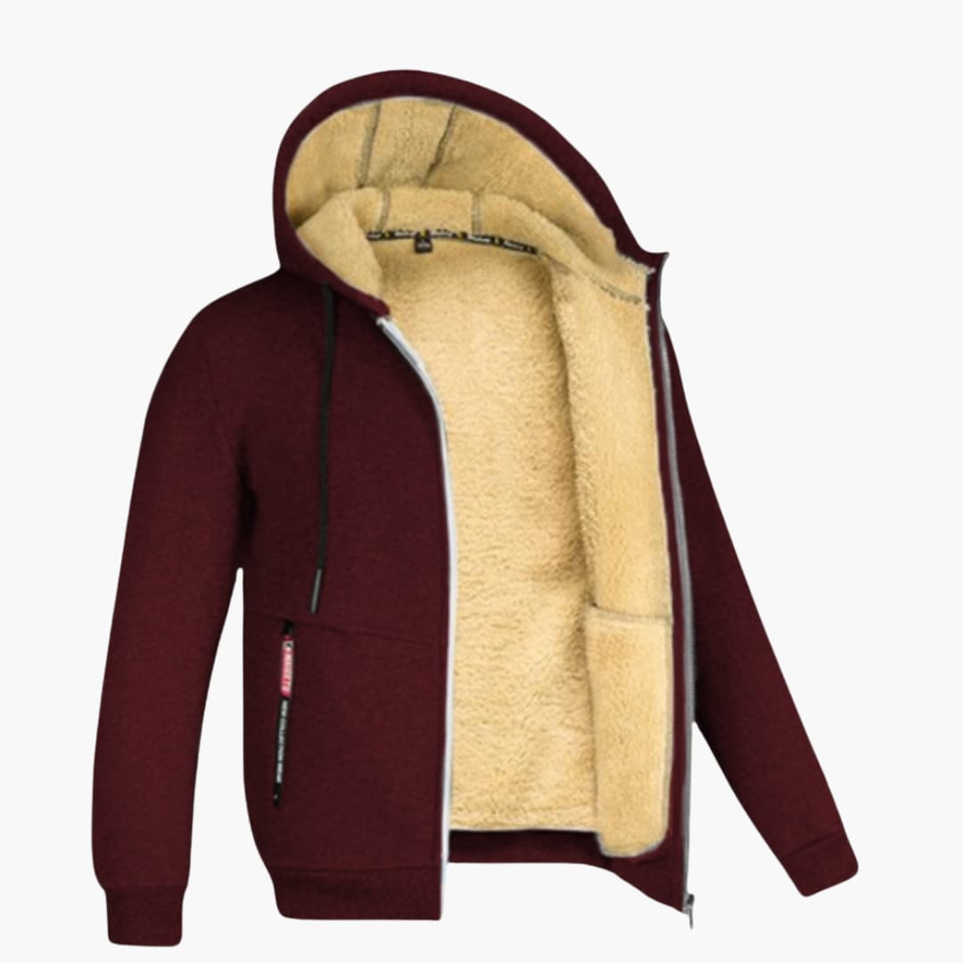 Eleganzo - Veste d'Hiver Old Money en Laine pour Hommes avec Capuche