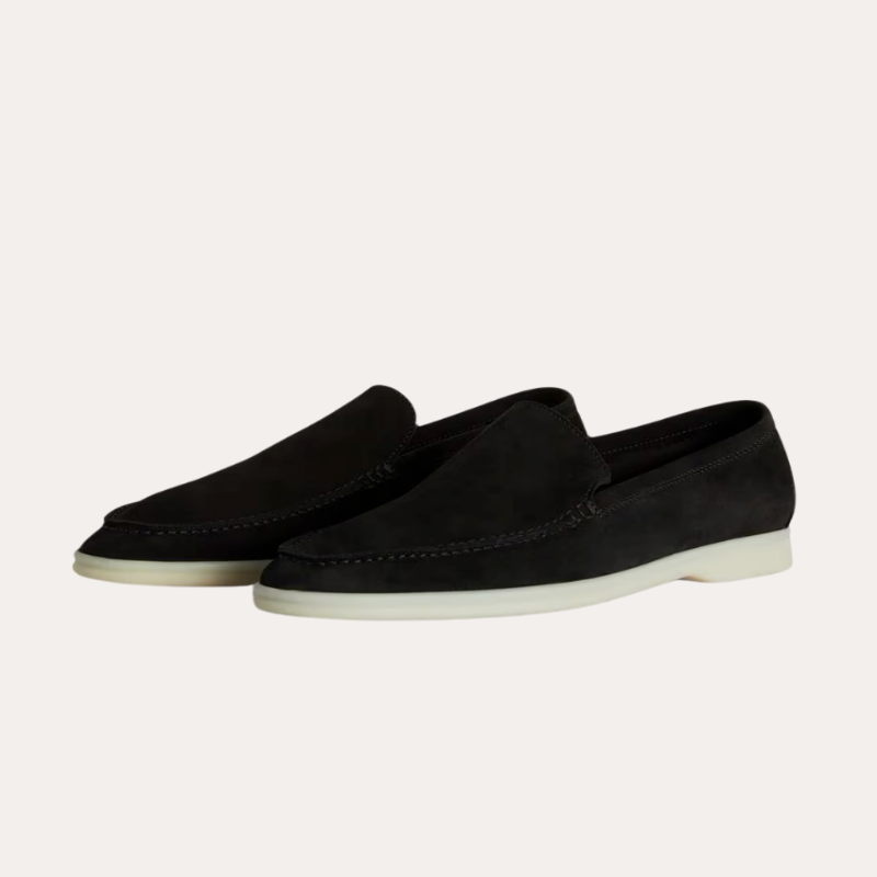 Alessandro - Loafers en suède noir pour hommes
