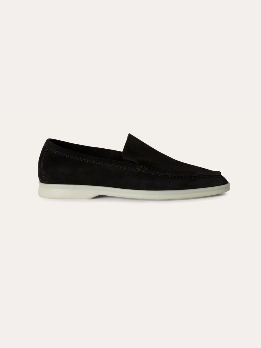 Alessandro - Loafers en suède noir pour hommes