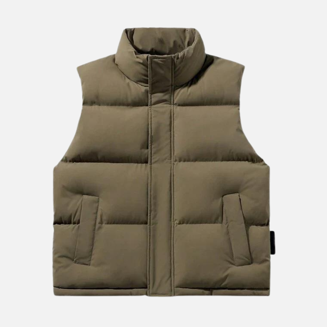 Gilet d'Hiver pour Homme – Veste sans Manches Matelassée Chaleureuse pour Outdoor & Casual – Marron