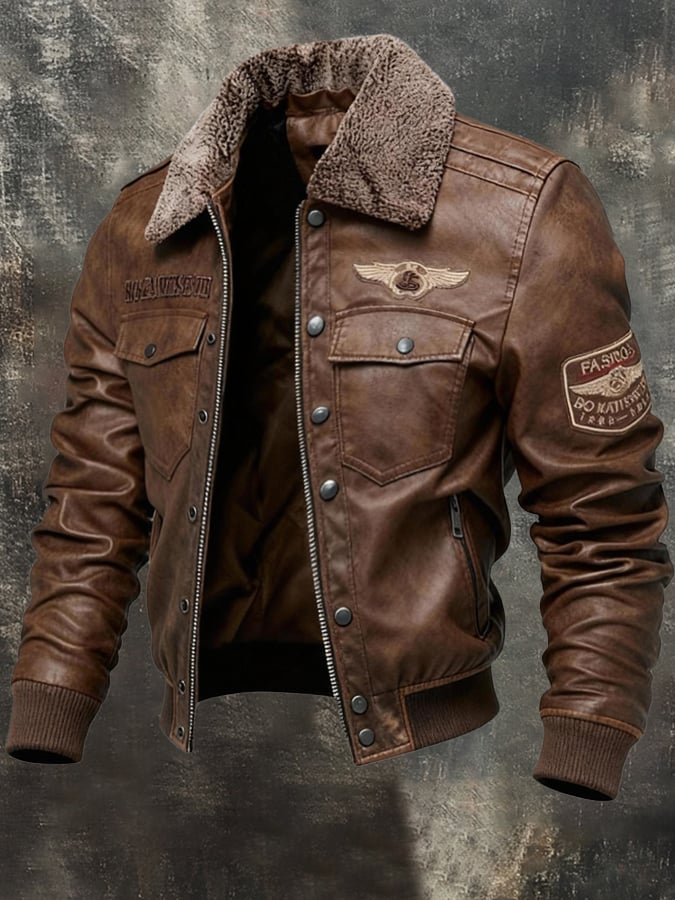 MAISON CLÉMENT PARIS™ | BLOUSON AVIATION HOMME DOUBLÉ SHERPA CUIR