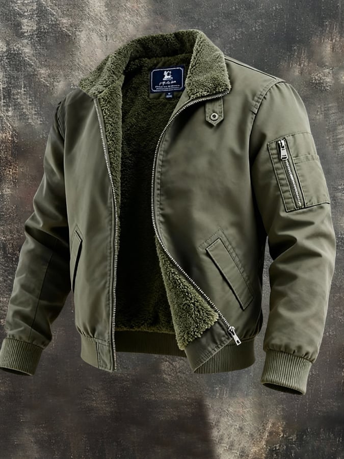 MAISON CLÉMENT PARIS™ | VESTE BOMBER HOMME DOUBLÉE SHERPA HIVER