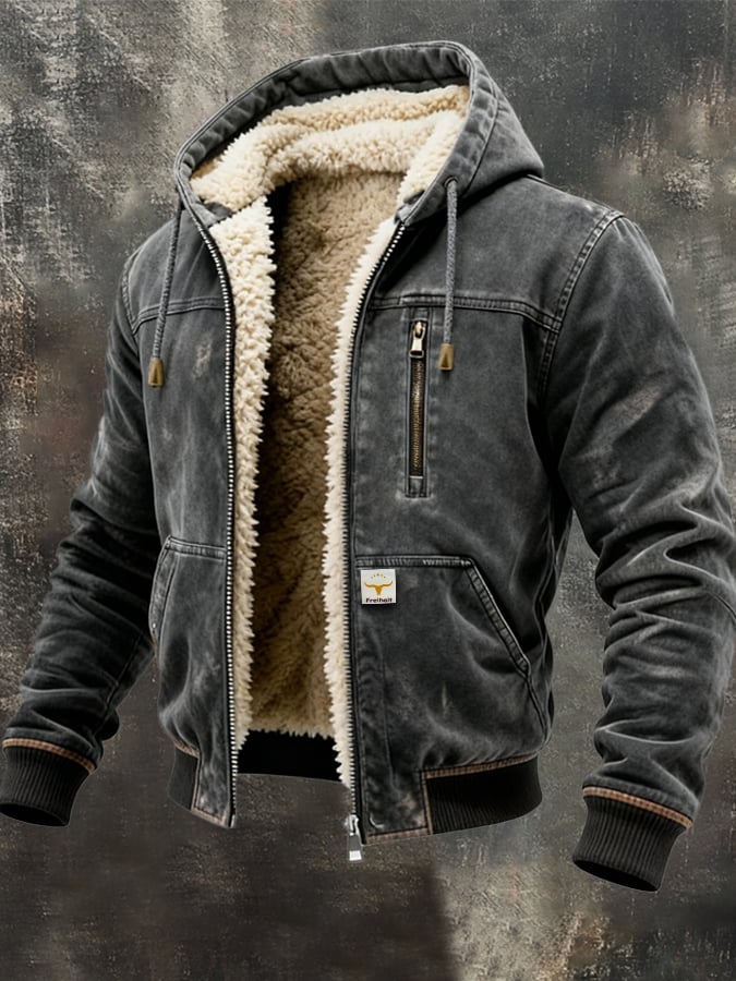MAISON CLÉMENT PARIS™ | VESTE HOMME À CAPUCHE DOUBLÉE SHERPA