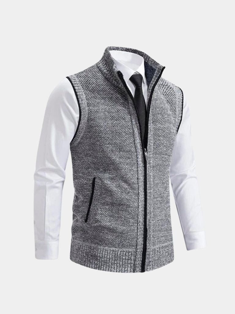 Gilet en Maille Élégant à Zip Complet