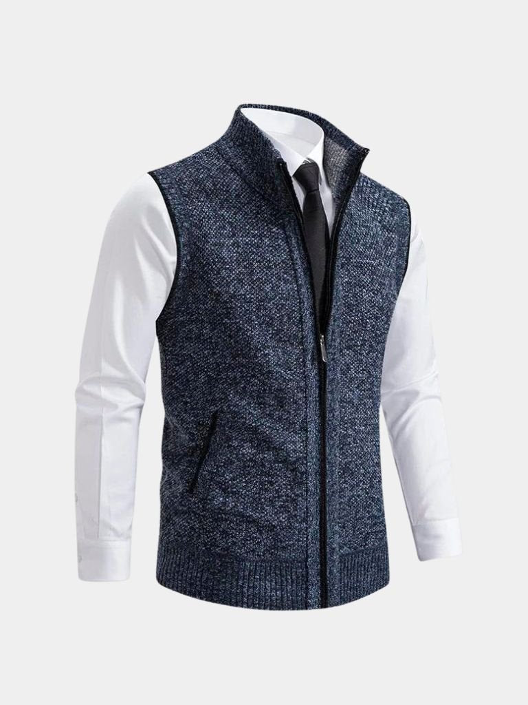 Gilet en Maille Élégant à Zip Complet