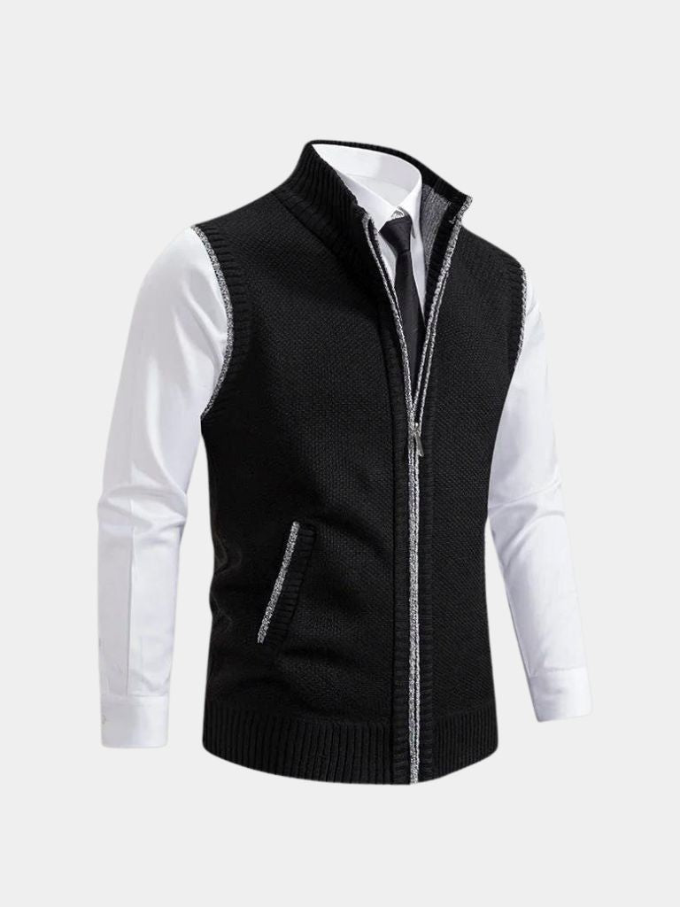 Gilet en Maille Élégant à Zip Complet