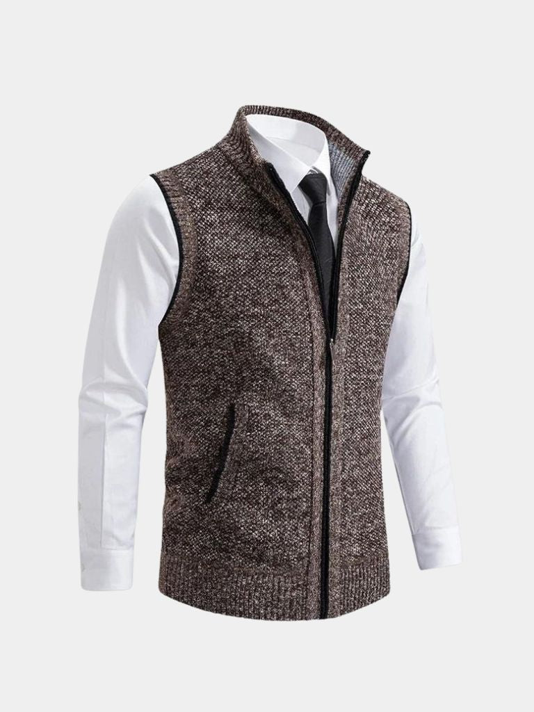 Gilet en Maille Élégant à Zip Complet