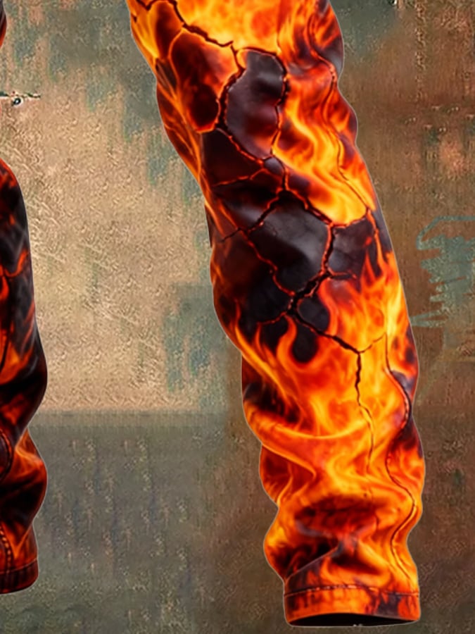 MAISON CLÉMENT PARIS™ | PANTALON CARGO MOTARD IMPRIMÉ FLAMMES