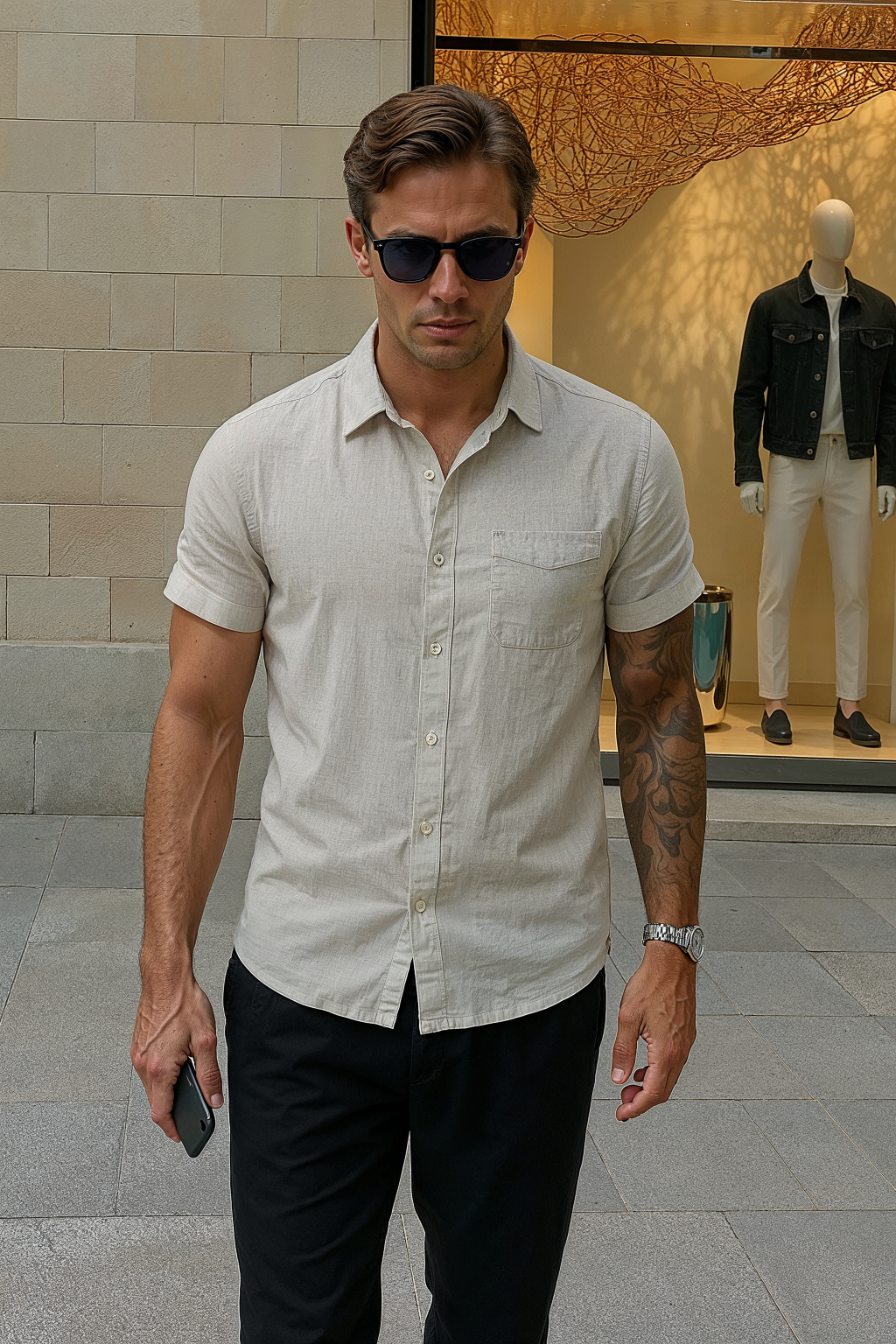 Cannes – Chemise en lin (manches courtes)