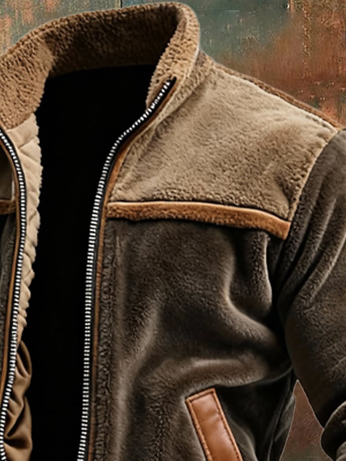 MAISON CLÉMENT PARIS™ | VESTE CHAUDE EN VELOURS ET CUIR DOUBLÉE POLAIRE